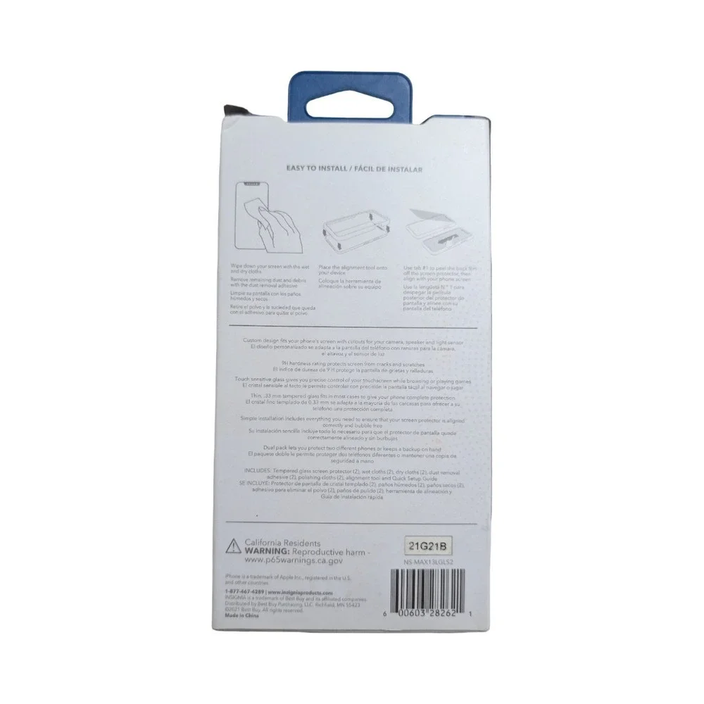 Nn4-O Insignia Tempered Glass Screen Protector Apple iPhone 13‎ Pro Max 2-Pack